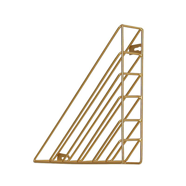 Väggmonterad triangulär displayhylla för kontor (guld) 1 st