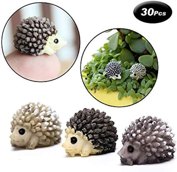 30 st Mini Igelkott Figurer, Miniatyr Moss Landskap DIY Trädgårdsdekor