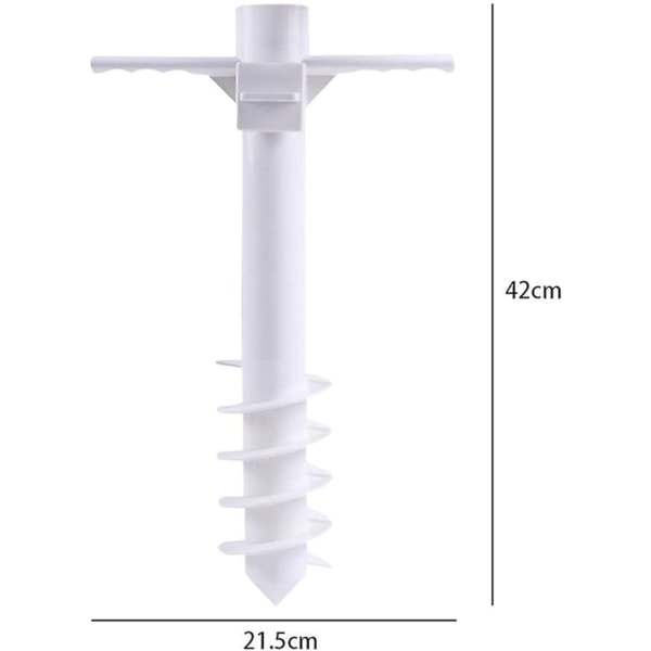 Strandparasoll Sandankare, Vindtät Bärbar Parasol Bas Hållare, Passar Alla Strandparasoll (Vit)