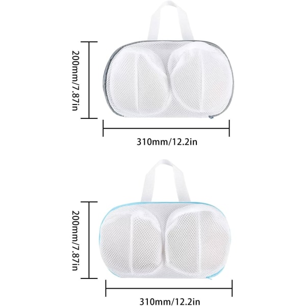 2 st tvättnät för behåar, tvättpåsar för behåar för tvättmaskin 12 x 7,8 tum stora nätpåsar för underkläder