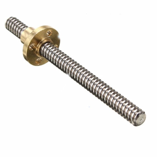 8 mm T8 rostfritt stål gängad stångstyrstång med T8 mutter för 3D-skrivare, 150 mm 150mm
