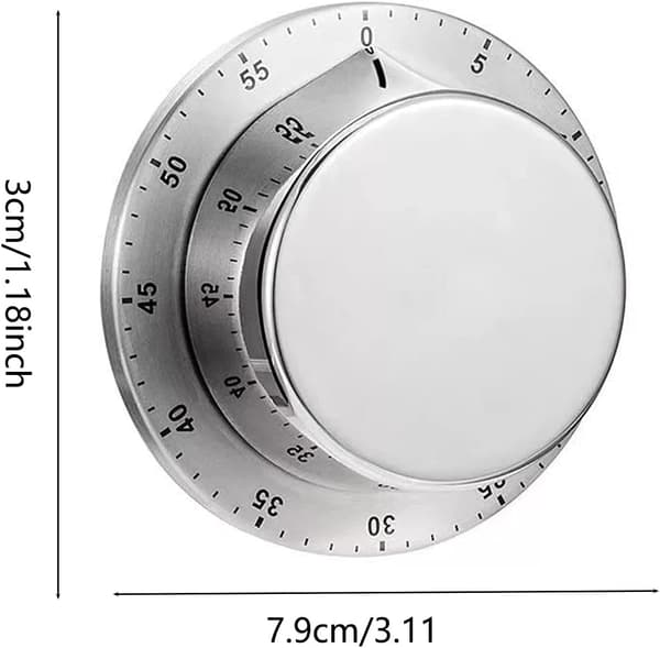 1 st köksmekanisk timer digital magnetisk rostfritt stål (silver)