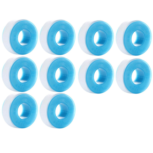 Vattenvit VVS PTFE-gängtätningstejp VVS-koppling PTFE Vit gängtätningstejp 5 meter längd 15 mm bred (10 rullar)
