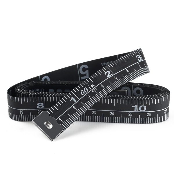 Mjukt måttband, sömnadsband i svart färg, måttband för kropp och tyg (15 cm / 60 tum)