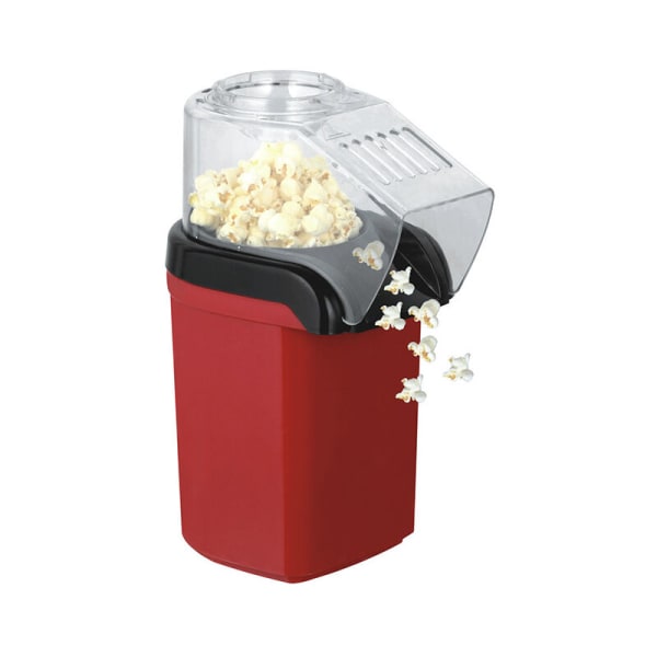 POP'N'CORN - Popcornmaskin på 1100 W, varmluftstillagning, klar på 3 minuter, strömindikator, röd