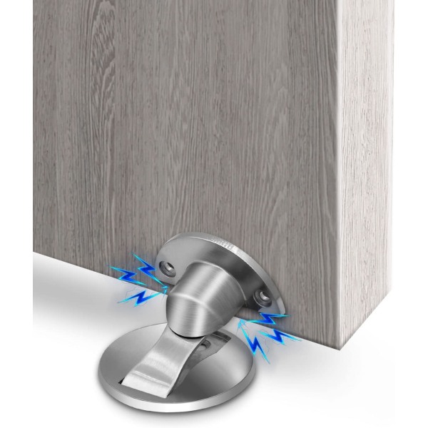Magnetisk dörrstopp, rostfritt stål Magnetisk dörrstoppare Osynlig golvmagnet Dörrstoppare Hållare, Silver