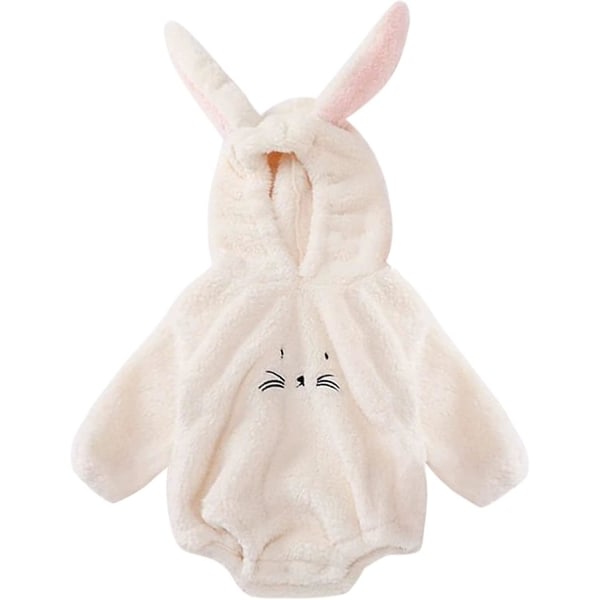 Påskdräkt barn flicka kanin bodysuit nyfödd pasta jumpsuit med långt kanin öronfall