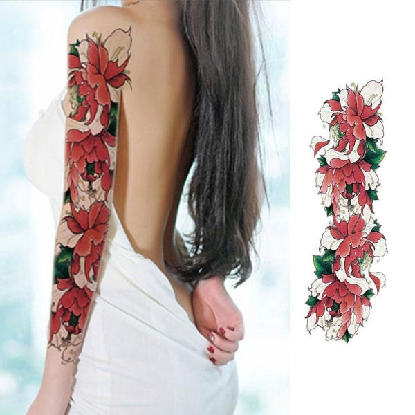 Tillfällig tatuering falsk tatuering ärm Falsk tatuering Falsk ärm flerfärgad