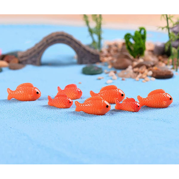 Röda guldfisk miniatyr guldfisk figurer fe trädgård miniatyr mossa landskap DIY terrarium hantverk prydnad tillbehör för heminredning