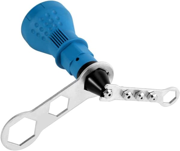 Sladdlös elektrisk borrmaskin nitpistol adapter kit nitmutter borradapter insatsmutterverktyg (blå)