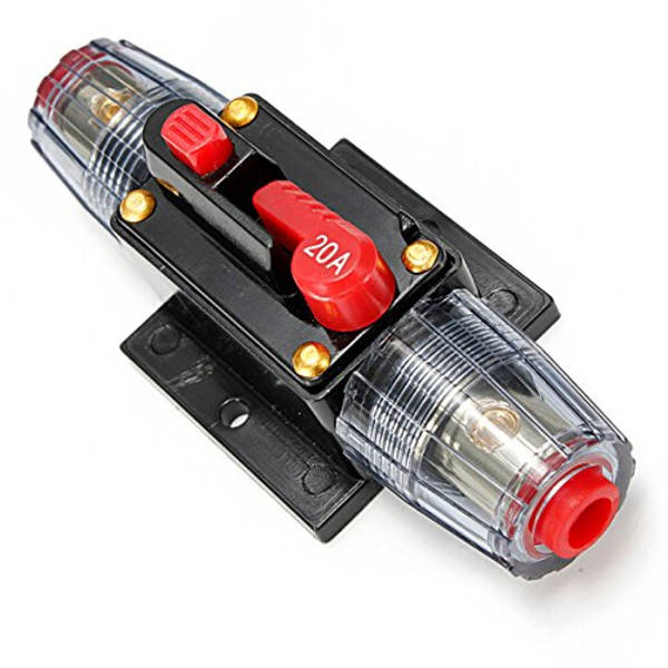 DC 12V Bilskyddsljud Inline Kretsbrytare Säkringshållare (12V 20A) 20a