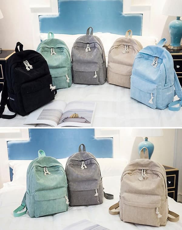 Dam Stor Kapacitet Multifunktionell Sammet Ryggsäck (Ljusgrå) 1 Styck Light grey