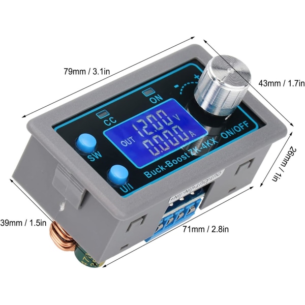 DC-DC Buck Boost-omvandlare, variabel spänningsregulator 0,5-30V Boost-strömförsörjningsmodul DC programmerbar justerbar