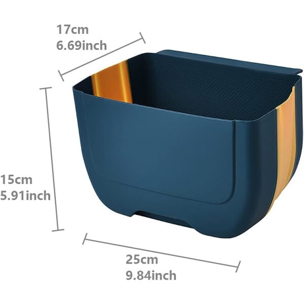 Köksskåpsdörr hängande hopfällbar soptunna hängande soptunnehylla (blå)