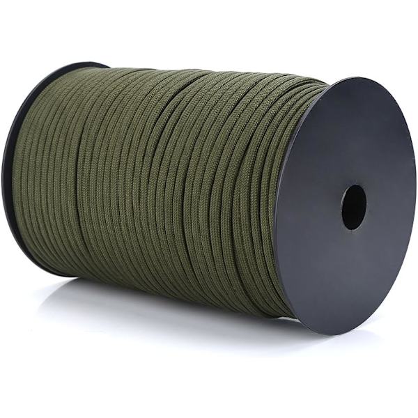 Tält Rep 100M Polypropylen Hållbar 9 Strand Tält Rep för Klädstreck Strapping Rep Klättring（Armégrön） army green