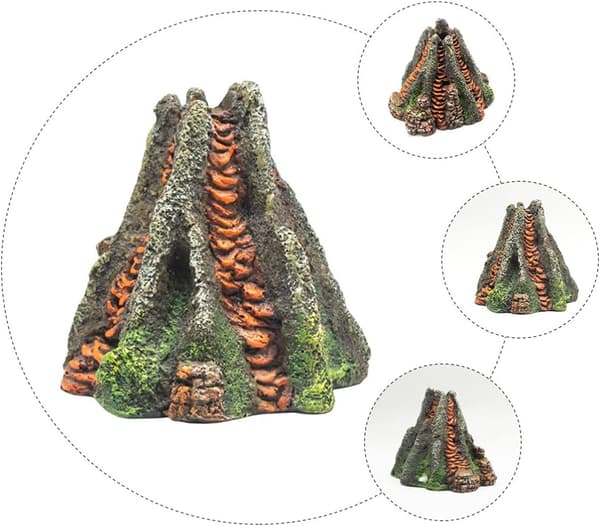 Vulkan bubblare akvarium vulkan prydnad luftsten bubblare fisk tank dekor akvarium luft vulkanisk