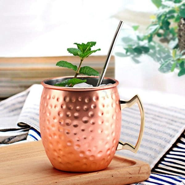 Cocktail Set Rostfritt Stål Kaffe Mugg Hamrad Mässing Öl Mugg Mule Mugg - 530ML
