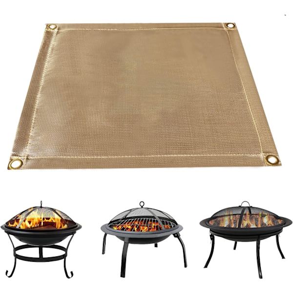 Eldfast matta, grillmatta, brandskyddande duk, flamskyddande duk för camping, 100x100cm