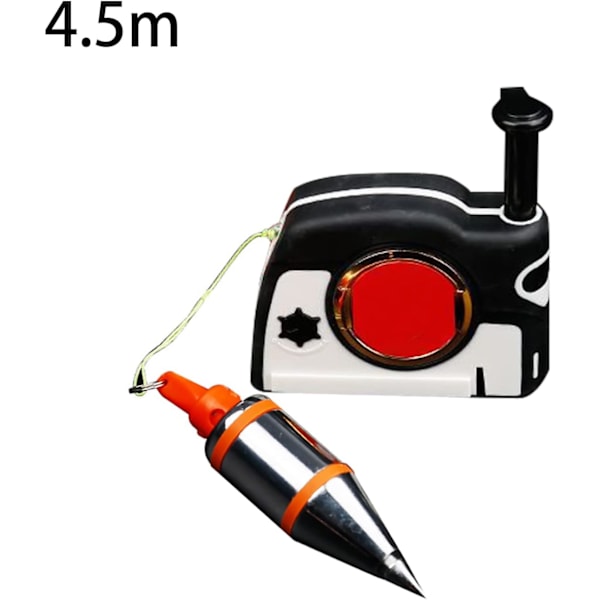 Lodlinje, magnetisk lod med snöre, automatisk upprullande sladd, snabb stabilisering, 4,5 m
