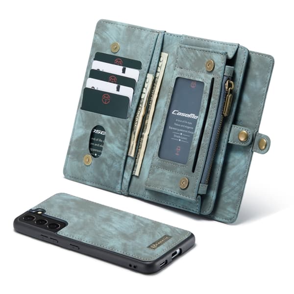 CaseMe Multi-Slot 2 i 1 Pungetui Galaxy S22 Plus Blå