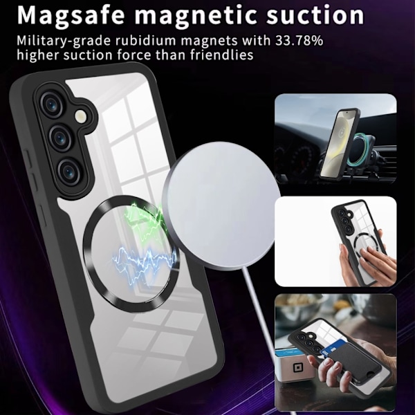 360 Full Cover MagSafe Case Samsung Galaxy S25 Sort