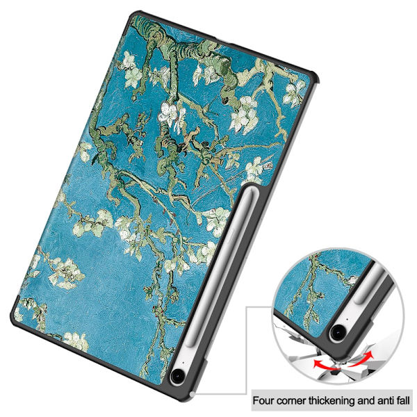 Samsung Galaxy Tab S10 FE Plus Fodral Tri-fold Körsbärsblommor