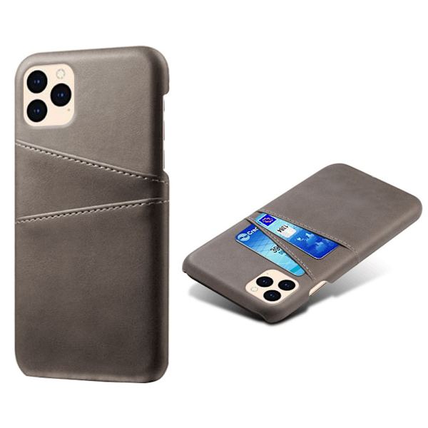 Lædercover med kortholder til iPhone 12/12 Pro Grå