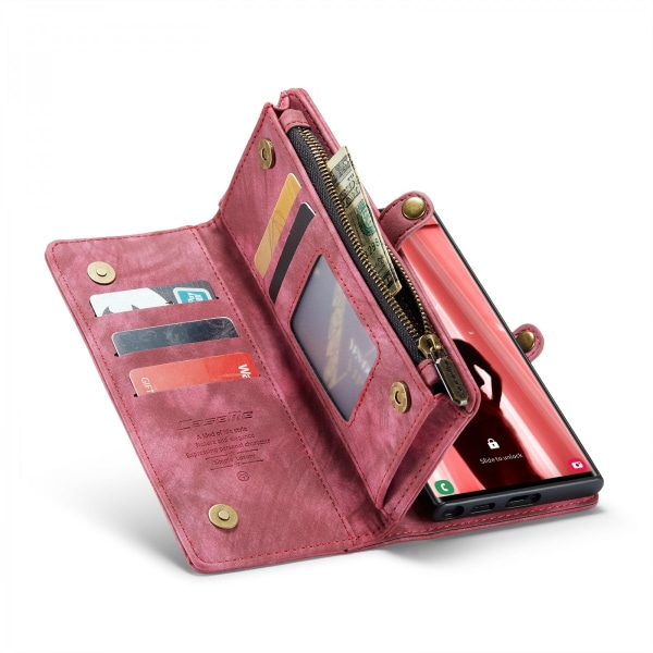 CaseMe Multi-Slot 2 i 1 Wallet Case Galaxy S23 Ultra Red