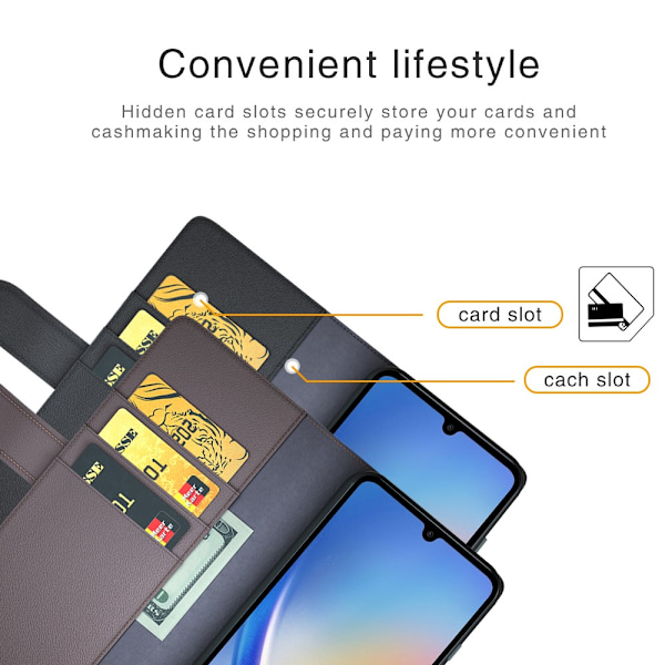 Ægte læderetui Samsung Galaxy A35 Sort