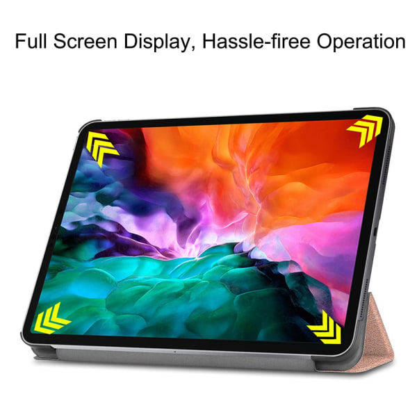 iPad Pro 12.9 5. sukupolvi (2021) -kotelo, kolminkertainen, vaaleanpunainen