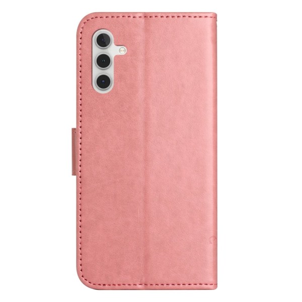 Lædertaske Butterflies Samsung Galaxy A14 Pink