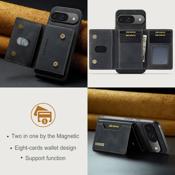 DG.MING Magnetisk Kortlomme Etui Google Pixel 9 Sort