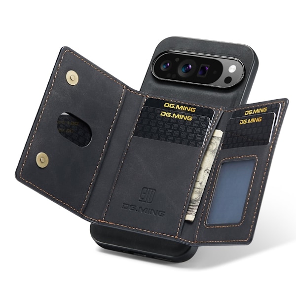 DG.MING Magnetisk Kortlomme Etui Google Pixel 9 Pro XL Sort