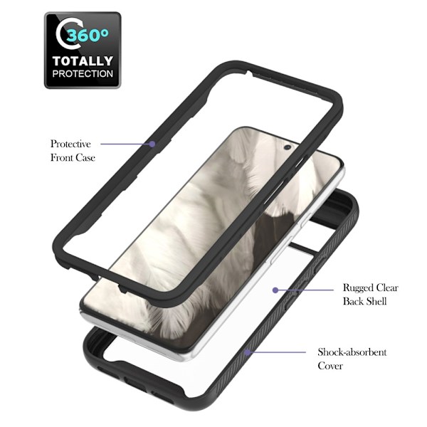 Allround Cover Skal Google Pixel 8 Svart