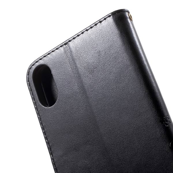 Läderfodral Fjärilar iPhone XS Max Svart