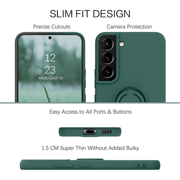 Samsung Galaxy S22 Cover Med Ring Holder Grøn