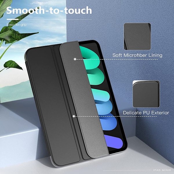 iPad Mini 6. generation (2021) Tri-fold Magnetisk Cover Sort