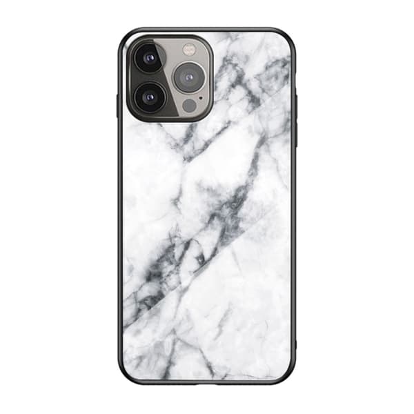 Skal Härdat Glas iPhone 13 Pro Max Vit Marmor