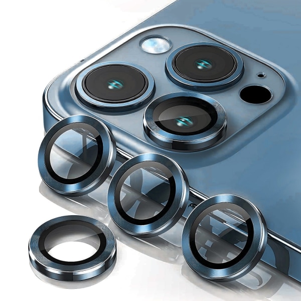 Hat Prince Lens Protection Hærdet Glas iPhone 15 Pro/15 Pro Max Blå