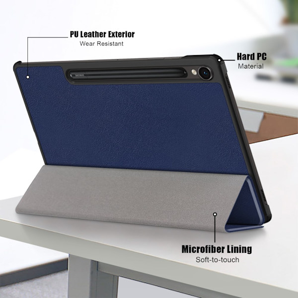 Samsung Galaxy Tab S9 -kotelo Tri-fold Tummansininen