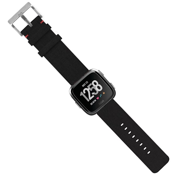 Fitbit Versa/Versa 2 musta kangasranneke