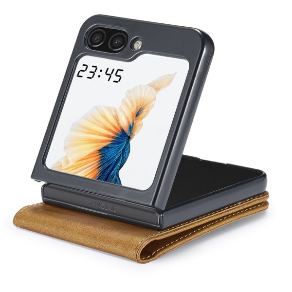 LC.IMEEKE Plånboksfodral Samsung Galaxy Z Flip 5 Cognac