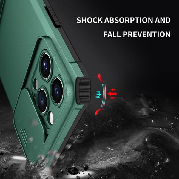 Kickstand-kuori iPhone 14 Pro Max - Kameransuojaus Vihreä