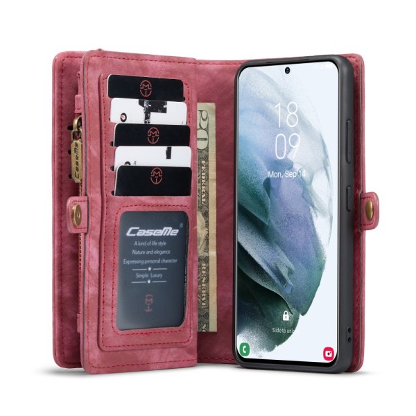 CaseMe Plånboksfodral Multi-Slot Samsung Galaxy S21 Ultra Röd
