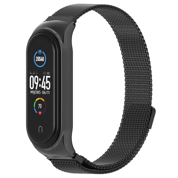 Milanese Loop Rem til Xiaomi Mi Band 5/6 Sort