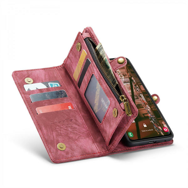 CaseMe Multi-Slot 2 i 1 Lompakkokotelo Galaxy S23 Plus Punainen