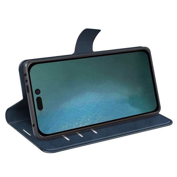 iPhone 14 Pro Max Wallet Läder Blå