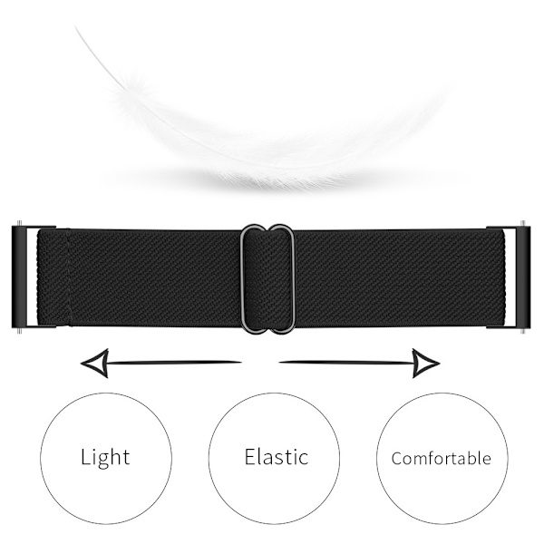 Elastisk Nylonrem til Samsung Galaxy Watch 7 44mm Sort