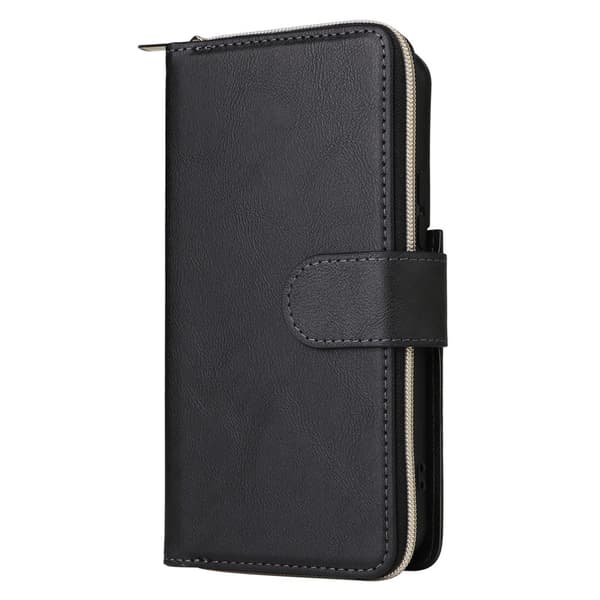 Zipper Magnet Plånboksfodral Läder Samsung Galaxy S23 Svart