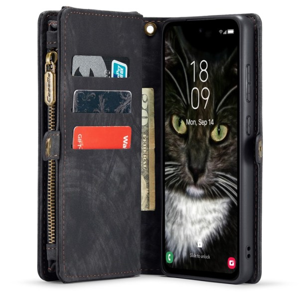 CaseMe Multi-Slot 2 i 1 Pungetui Samsung Galaxy A35 Sort